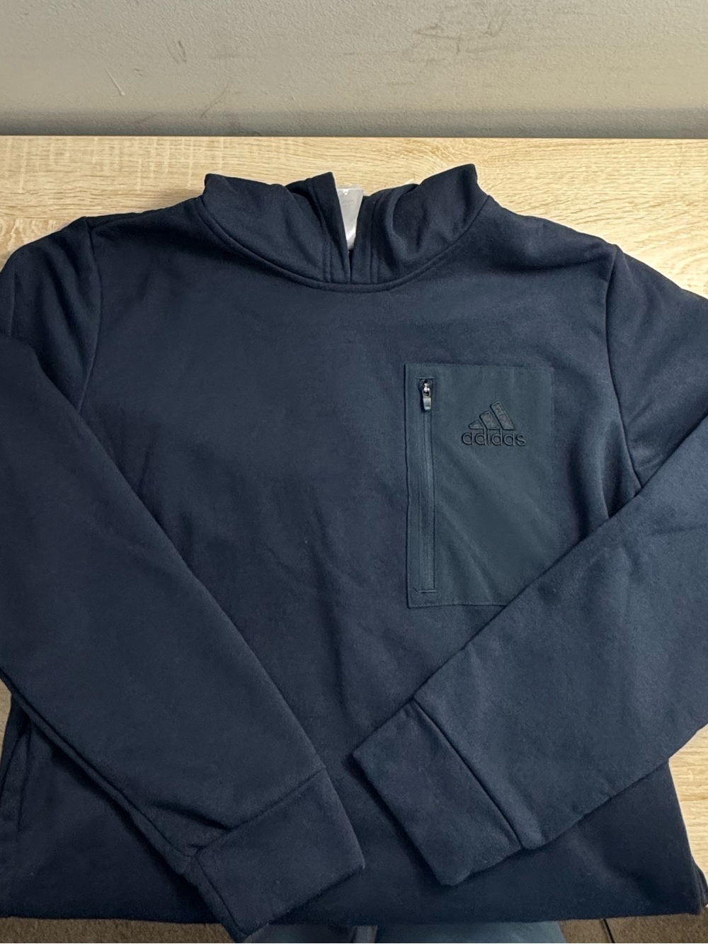 Adidas Men's dark navyPerformance Pullover with Zip Chest Pocket